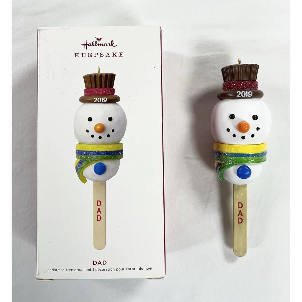 2019 Hallmark Keepsake Ornament Dad Snowman Cake Pop Popsicle Father Gift